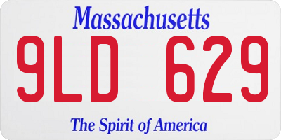 MA license plate 9LD629