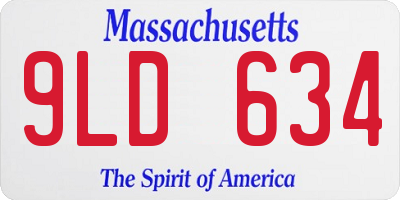MA license plate 9LD634