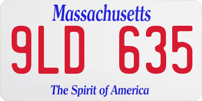 MA license plate 9LD635