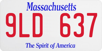 MA license plate 9LD637