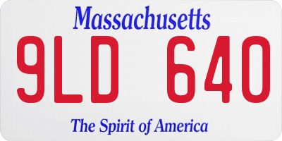 MA license plate 9LD640