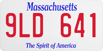 MA license plate 9LD641