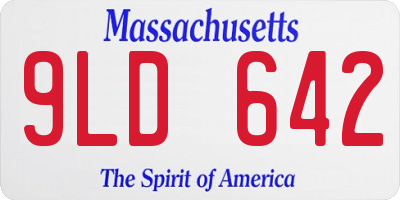 MA license plate 9LD642