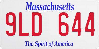 MA license plate 9LD644