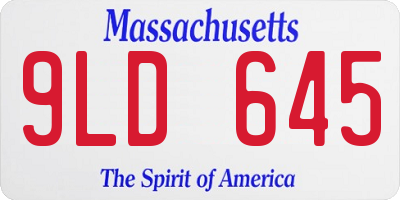 MA license plate 9LD645