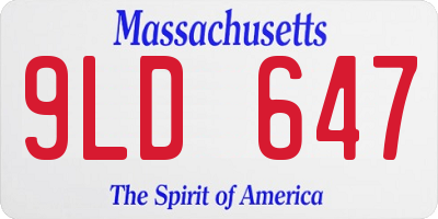MA license plate 9LD647