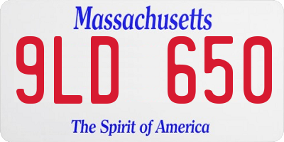 MA license plate 9LD650