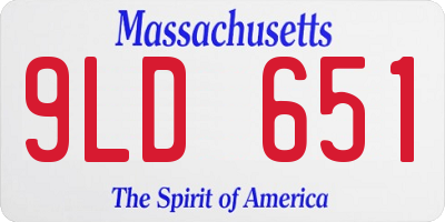 MA license plate 9LD651