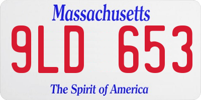 MA license plate 9LD653