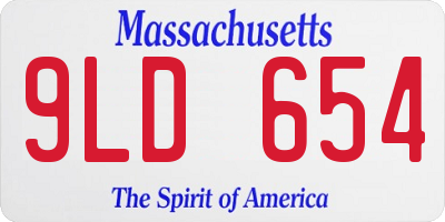MA license plate 9LD654