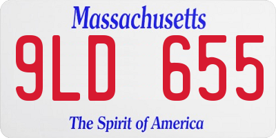 MA license plate 9LD655