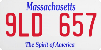 MA license plate 9LD657