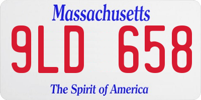 MA license plate 9LD658
