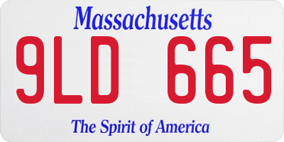 MA license plate 9LD665