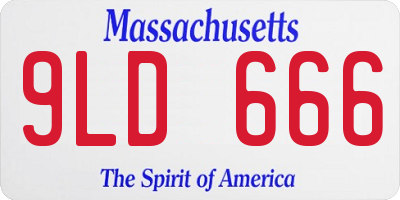 MA license plate 9LD666