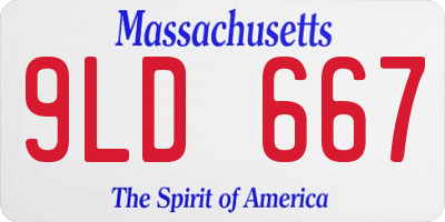 MA license plate 9LD667