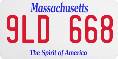 MA license plate 9LD668