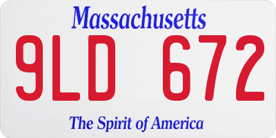 MA license plate 9LD672
