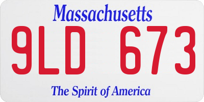 MA license plate 9LD673