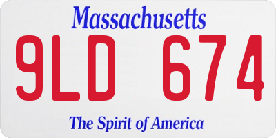 MA license plate 9LD674