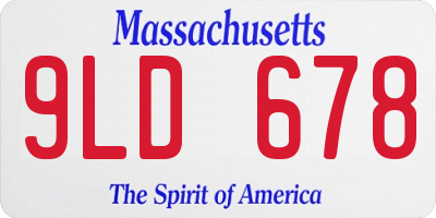 MA license plate 9LD678