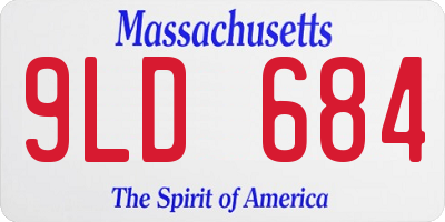 MA license plate 9LD684