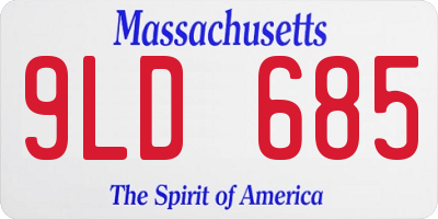 MA license plate 9LD685