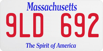 MA license plate 9LD692