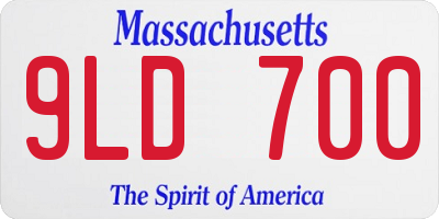 MA license plate 9LD700