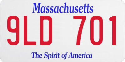 MA license plate 9LD701