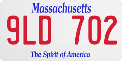 MA license plate 9LD702