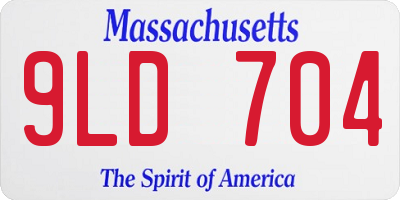 MA license plate 9LD704