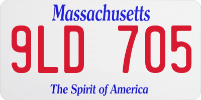 MA license plate 9LD705