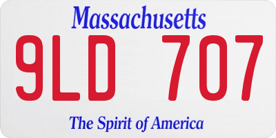 MA license plate 9LD707