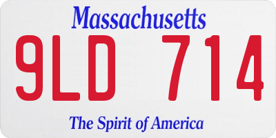 MA license plate 9LD714