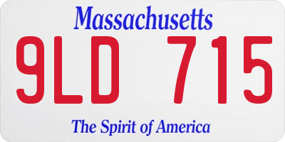 MA license plate 9LD715