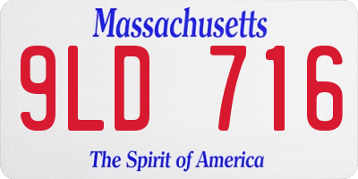 MA license plate 9LD716