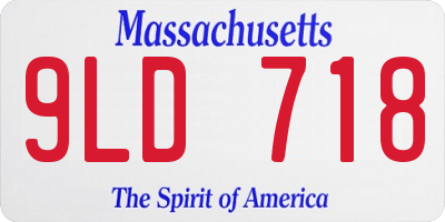MA license plate 9LD718