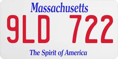 MA license plate 9LD722