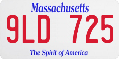 MA license plate 9LD725