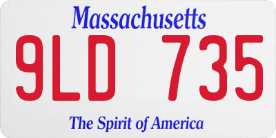 MA license plate 9LD735