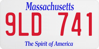 MA license plate 9LD741