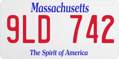 MA license plate 9LD742