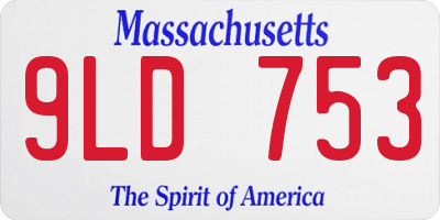 MA license plate 9LD753