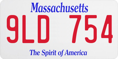 MA license plate 9LD754