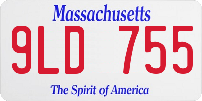 MA license plate 9LD755
