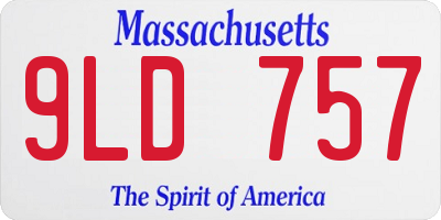 MA license plate 9LD757