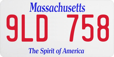 MA license plate 9LD758