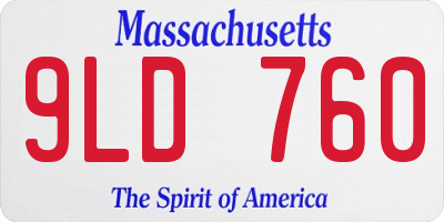 MA license plate 9LD760