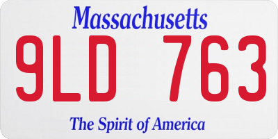 MA license plate 9LD763